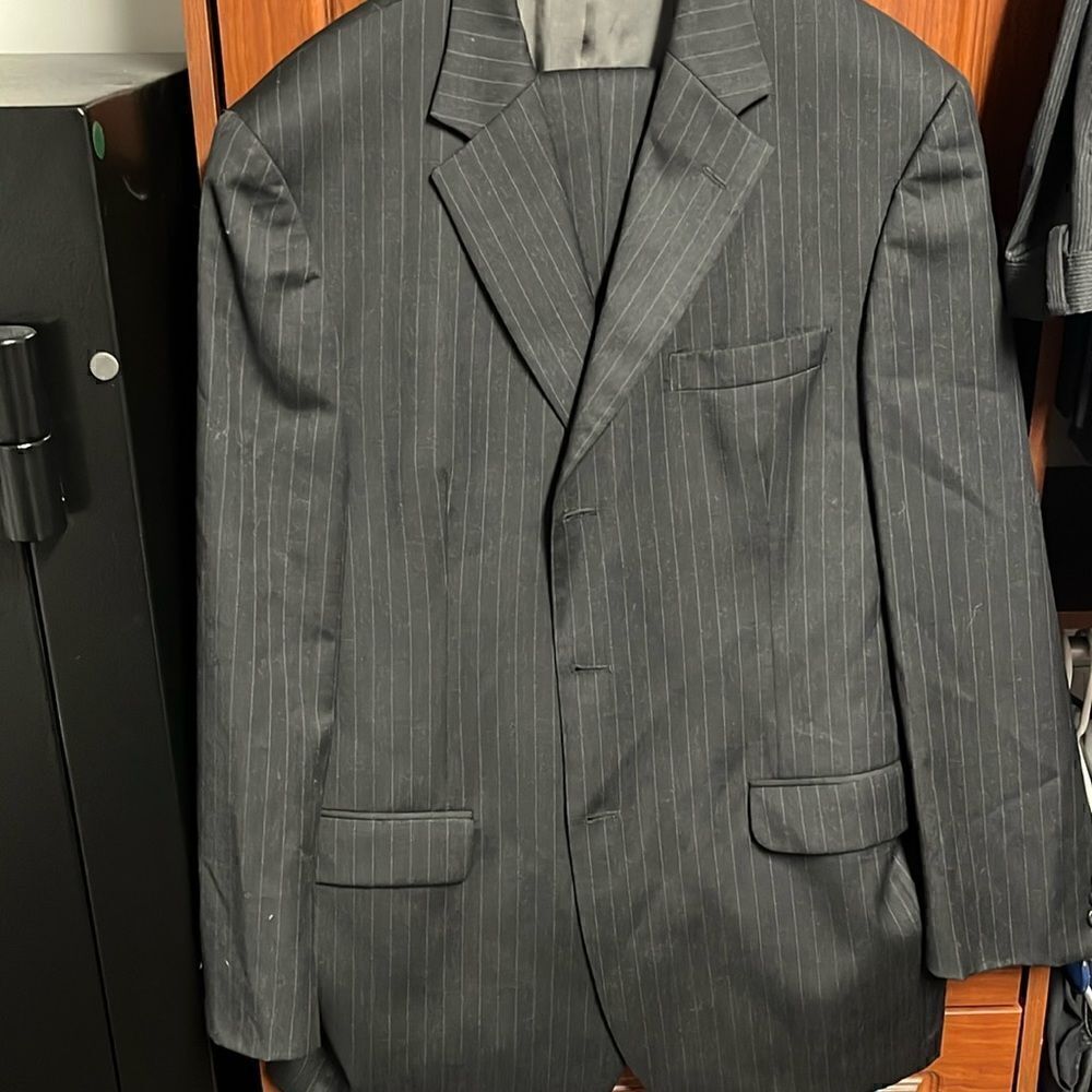 Black pinstripe suit 